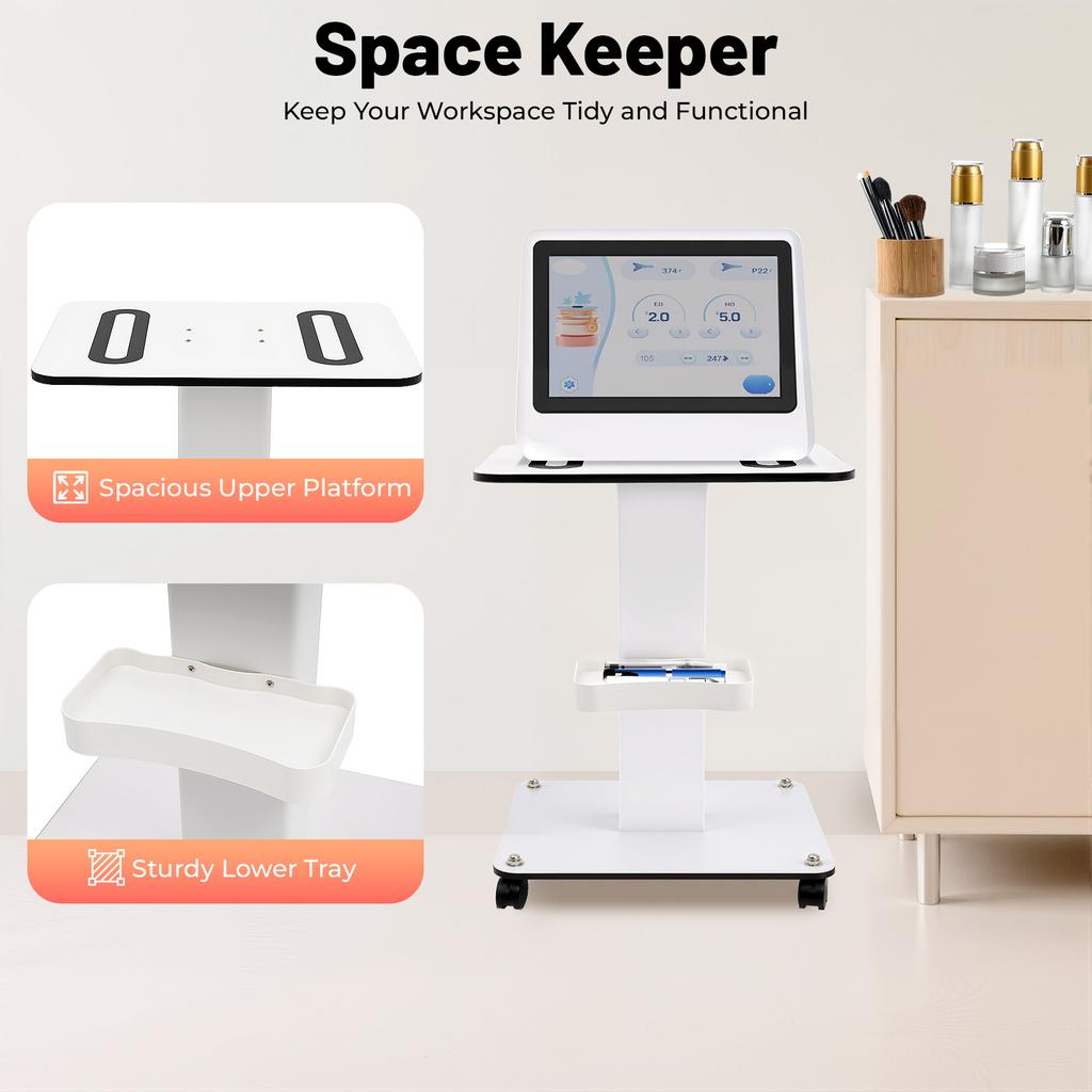 Professional Salon Trolley Cart Mobile Beauty Station with Lockable Wheels for Facial Machine Storage Salon Barber Shop