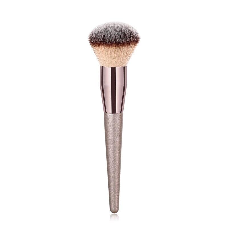 Champagne Color Makeup Brush for Women Face Basic Foundation Flame Cone Powder Flat Head Makeup Brush Tools Cosmetic Brush Set