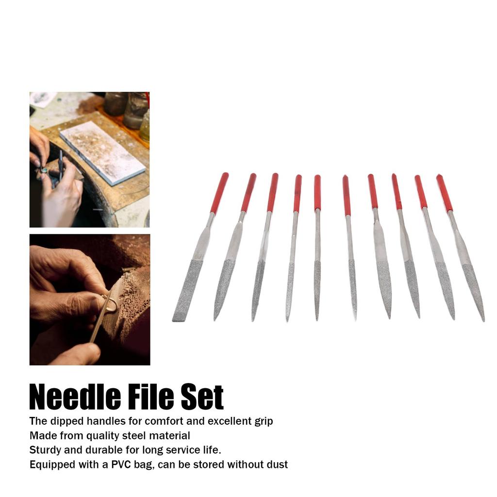 10Pcs Needle File Set Hardened Sturdy Comfortable Handle Convenient Jewelry Files
