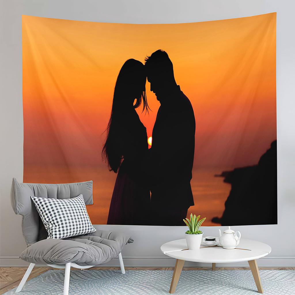 Happy Valentine's Day Tapestry Red Rose and Love Heart Tapestry Art Decor Wall Hanging Home Living Room Bedroom Dorm Tapestries