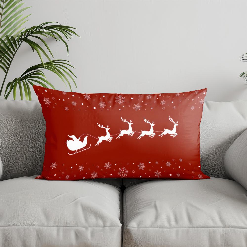 

Домашний Декор Рождественское Украшение-Подушка с узором Подходит для дивана, спальни, автомобиля Наволочка Подушка Прямоугольная Подушка для спины 30x50cm