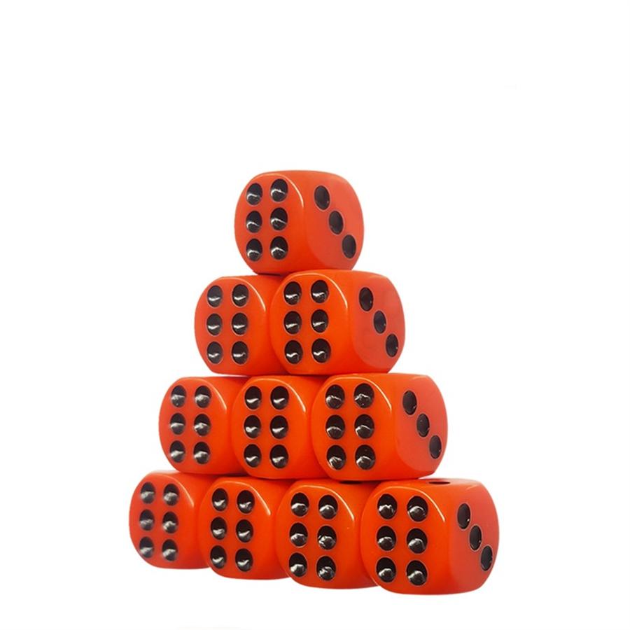 

10 шт. Акриловый набор кубиков 16 мм, однотонный, со скругленными углами - Кубики для настольных игр с точками для казино, маджонга, бара, KTV, вечеринок