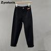 Skinny Crop Pants for Women Spring Summer High-waisted Loose Slimming for Petite Figures  Harden Dad Jeans