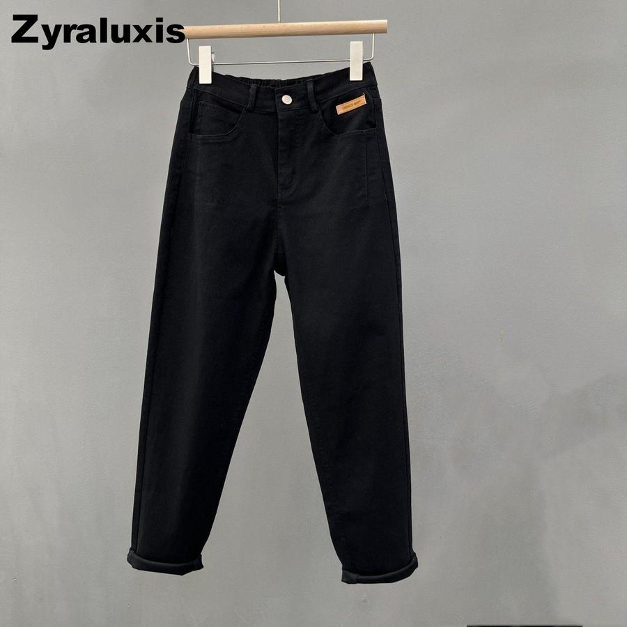Skinny Crop Pants for Women Spring Summer High-waisted Loose Slimming for Petite Figures Harden Dad Jeans