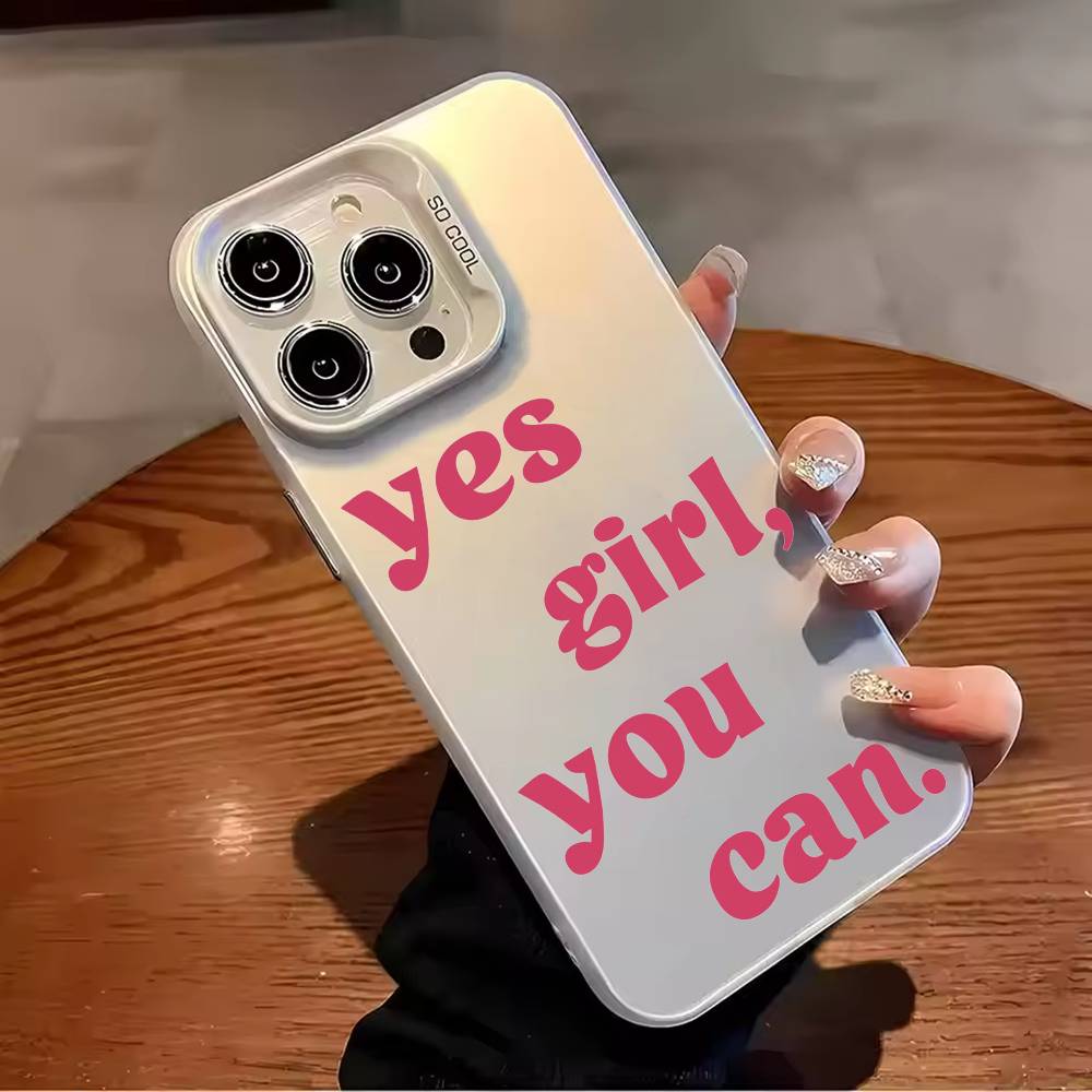Simple English letter Phone Case For iPhone 17,16,15,14,13,12,11,Pro Max,Plus Candy Silver Cover