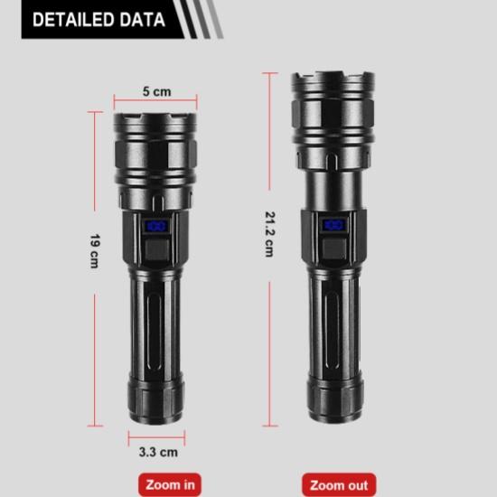 Powerful Flashlight High Lumen 100000LM Zoomabe Lamp Waterproof Lantern Outdoor Flash light Rechargeable Torch