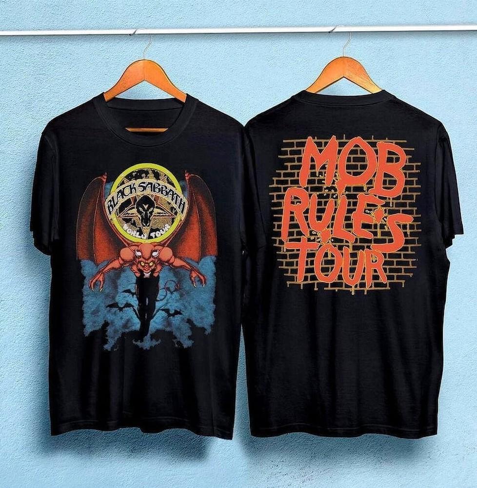 Vintage 1981 Black Sabbath Mob Rules Tour 2 Side Black Unisex T-shirt WA1790 Unisex T-Shirt S