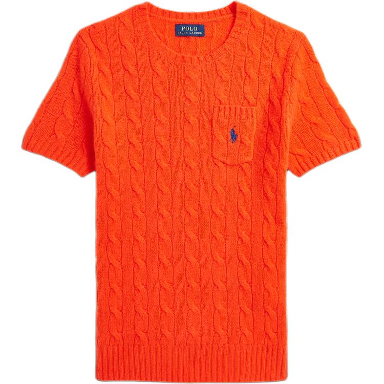 Polo Ralph Lauren FW24 Maglione a trecce Slim Fit da donna Dusk-Orange WMPOSWENC021008-800