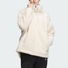 Adidas Solid Color Loose Fleece Sports Jacket Casual Coat for Women, White