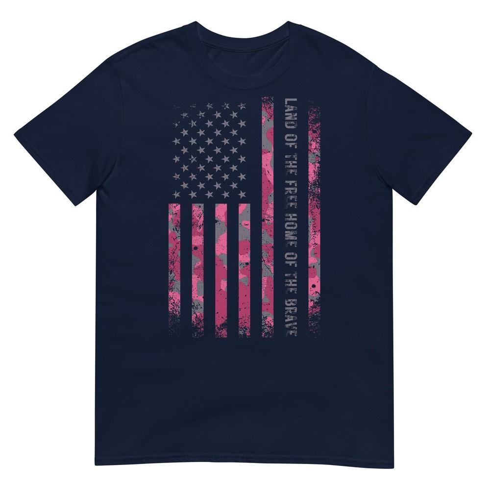 Pink Camo Usa Flag Military Camouflage Distressed Grunge Tee Tshirt S
