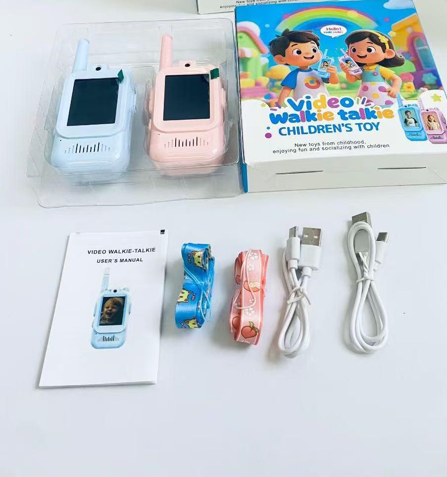 Kinder-Video-Walkie-Talkie mit großer Reichweite, Antenne und TYPE-C-Ladefunktion – Süßes interaktives Outdoor-Spielzeug mit verlängerter Akkulaufzeit