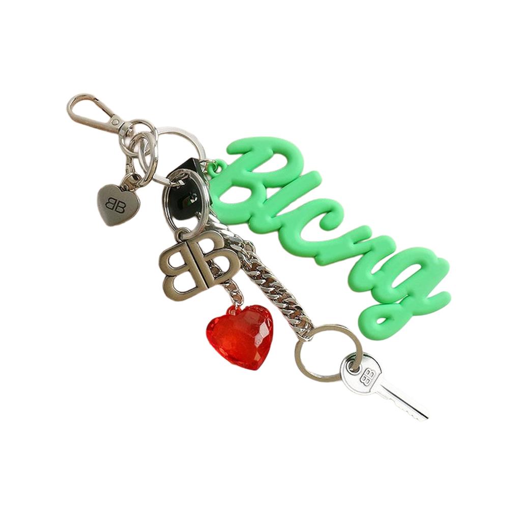 Silicone Alphabet Bag Charm Keychain Heart Pendant Letter Bag Decorative Pendant Suitable for Romance Present Exchange