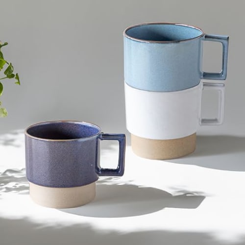 TAMAKI Stack TSUNAGU Soup Mug, Blue, 11.8 x 15 x 6.5cm (H), Ceramic, 470ml, T-963012