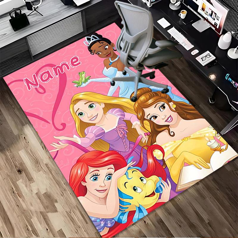 Custom Name Princess Party Living Room Non-Slip Area Rug Soft Carpet for Bedroom Kids Playroom Sofa Office Home Decor Doormat