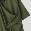 INCERUN Oversized Men V Neck Short Sleeve Solid Color Casual Loose Irregular T-shirts Tops