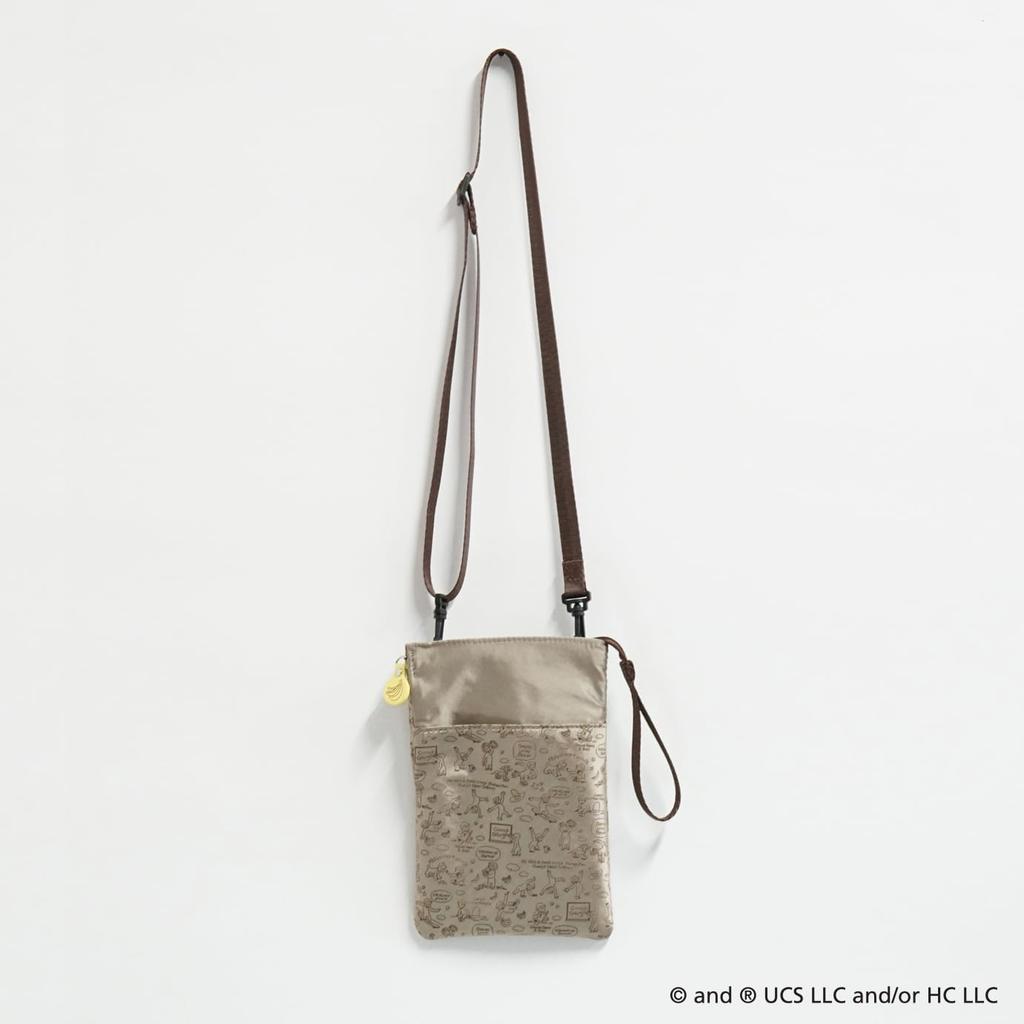 Curious George / Design Sacoche (Line Art Pattern, Ginger Beige) UND49161H Beige