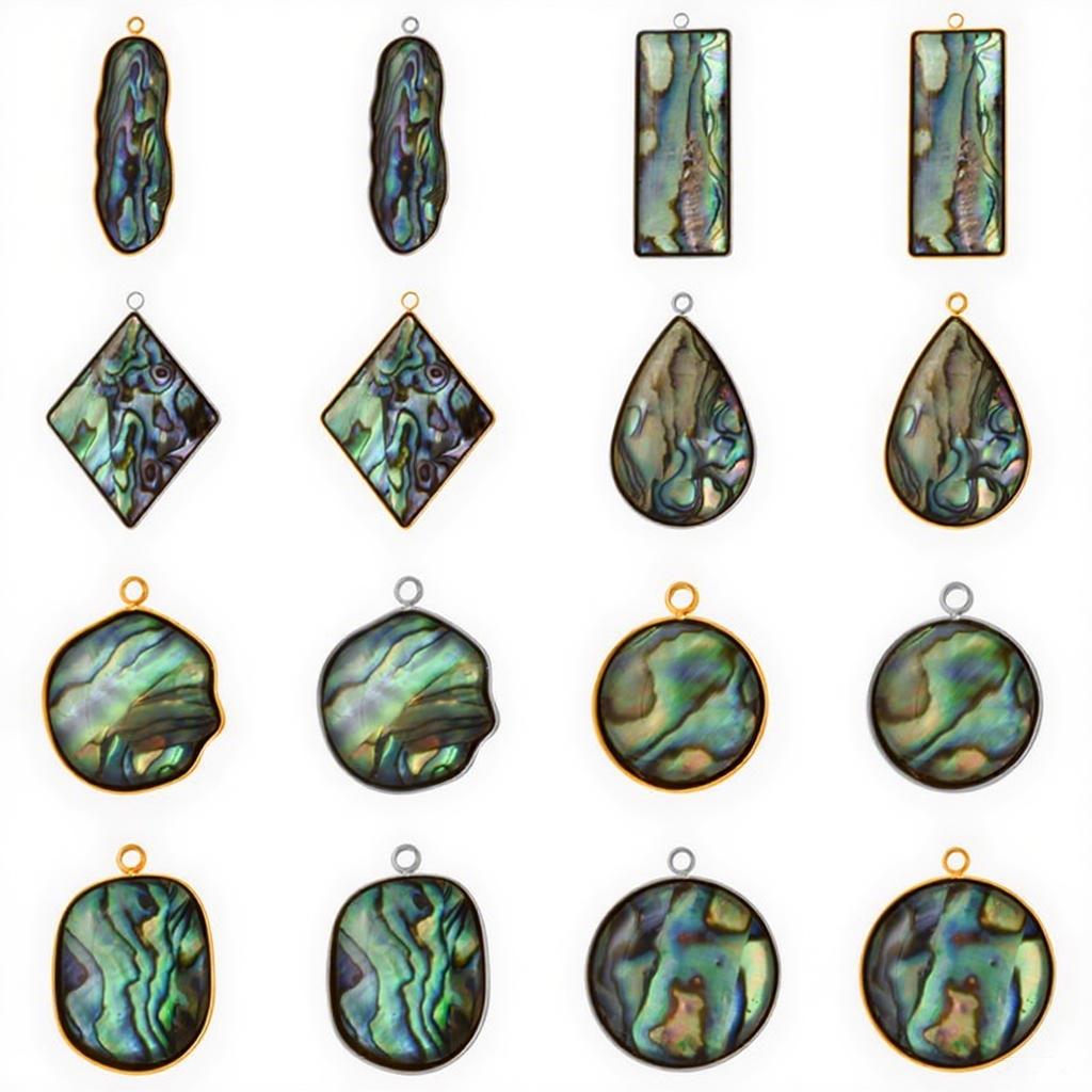 6pcs Real Natural Abalone Shell Geometric Charm Stainless Steel Charms For Jewelry Making Supplies Ocean Pendants DIY Materials