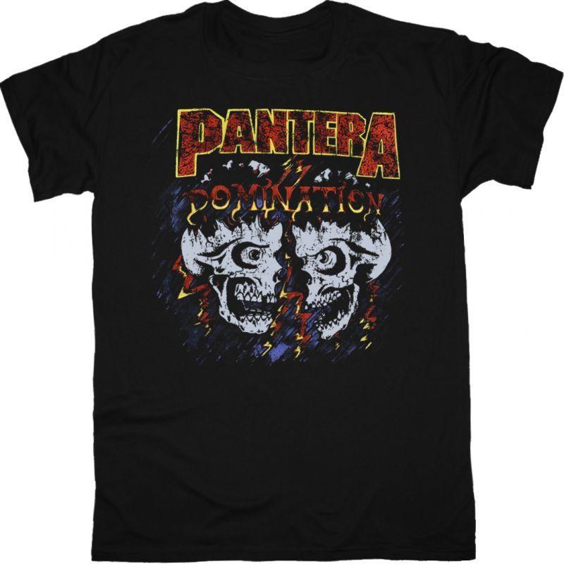PANTERA DOMINATION NEW BLACK T-SHIRT Heavy Metal Tops Rock Punk T Shirts Gothic Vintage Streetwear Casual Loose T Shirts Print Oversized Tee Unisex L