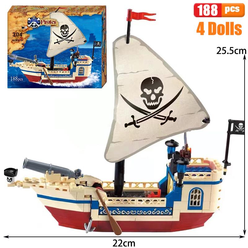 Enlighten Building Block Pirates And Royal Guards Battle Castle 366pcs Educational Bricks Toy For Boy Christamas Gift 310