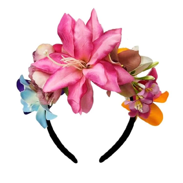 

Day of the Dead Headpiece Flower Crowns Headbands Mexicans Festival Florals Headpiece Halloween Cincos De Mayos Costume розовый