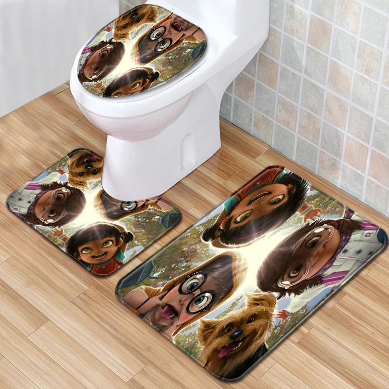 Animation Bathroom Floor Mat Three-Piece Bathroom Carpet Toilet Mat Set Door Mat Bathroom Non-Slip Mat
