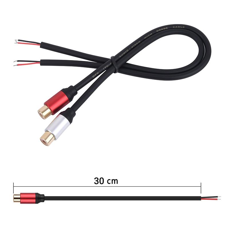 Speaker Wire Rca Female Plug Adapter Connector To Bare Wire Open End Audio Cable For Amplifier Audio Video Receiver Speakers