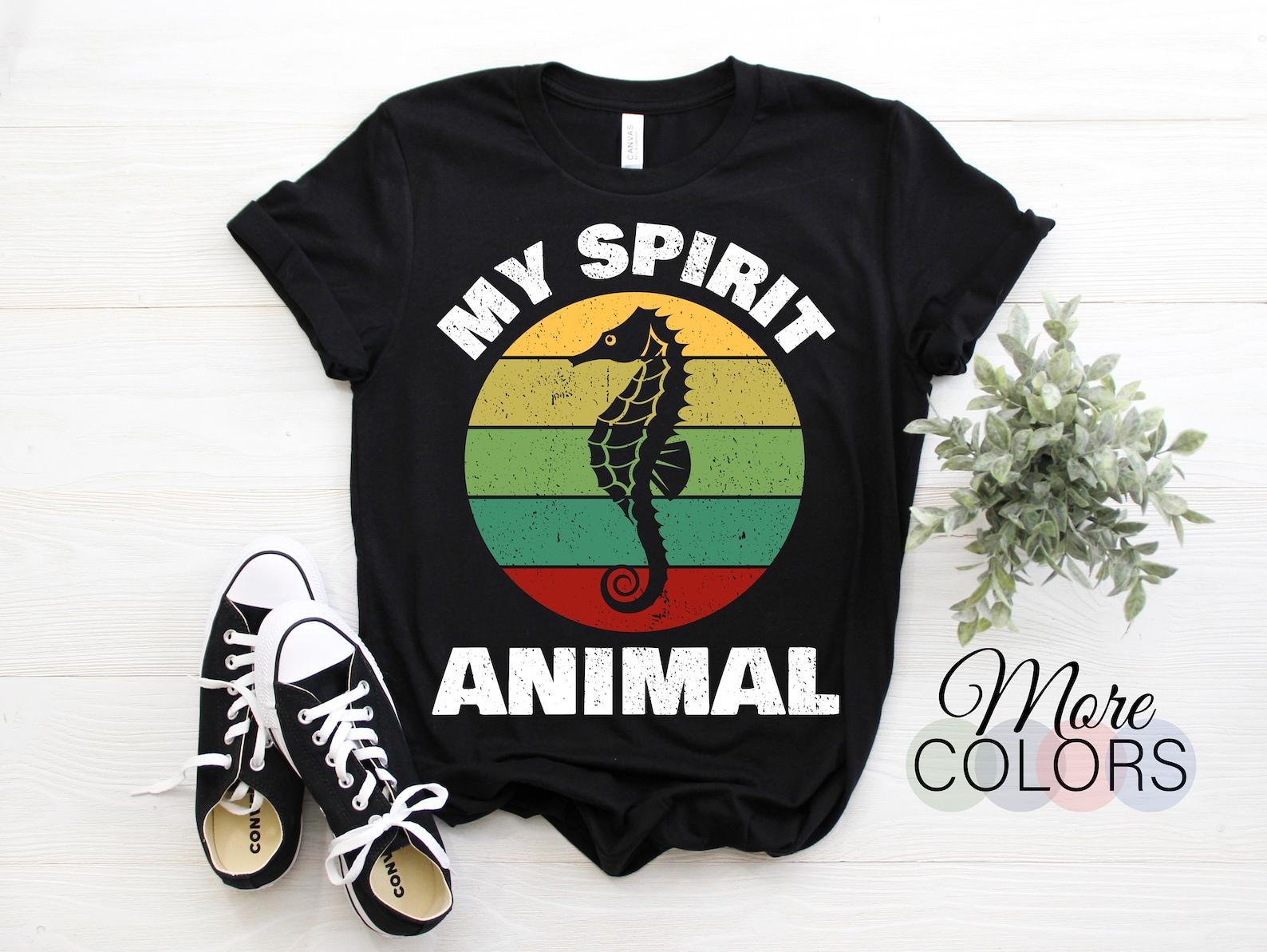 Seahorse My Spirit Animal Seahorses Lover Gift T-Shirt, Sea Horse Love Ocean Creatures Fish Aquarium Marine Birthday Present Adult Kids, 150