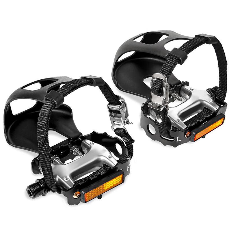 GEETHA Aluminum Alloy Bicycle Pedals with Toe Clips