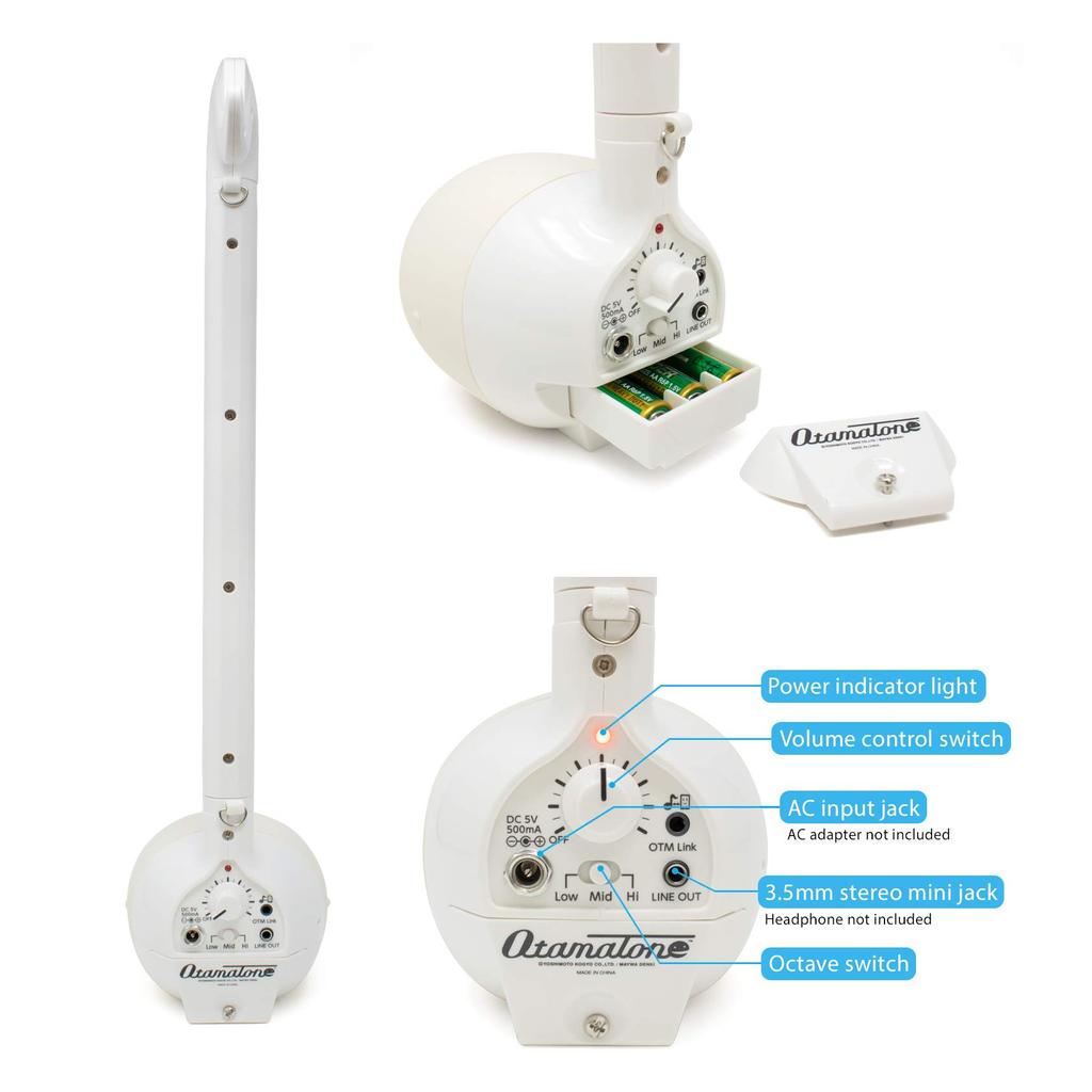 Otamatone Cube Techno White - Fun Electronic Musical Toy, Cool Synth Sound for Kids & Adults