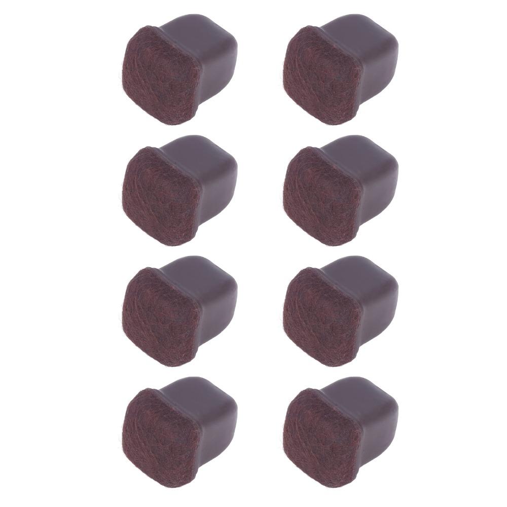 8pcs Rectangle Shape Chair Leg Covers TPE Material Brown Color Floor Protectors Anti-Scratch Protectors Indoor Furniture