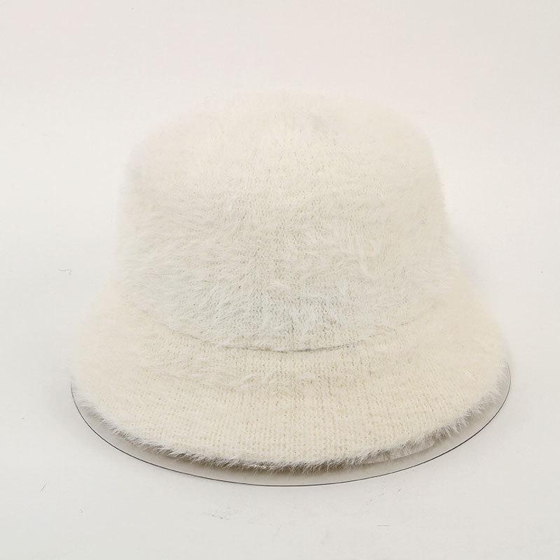 Autumn & Winter Women s Faux Rabbit Fur Bucket Hat - Warm, Stylish Korean Fisherman Hat for Outdoor Travel