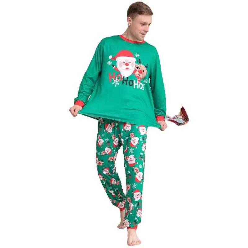 Festive Christmas Family Pajama Set Adorable Santa Print Soft Fabric For Everyone