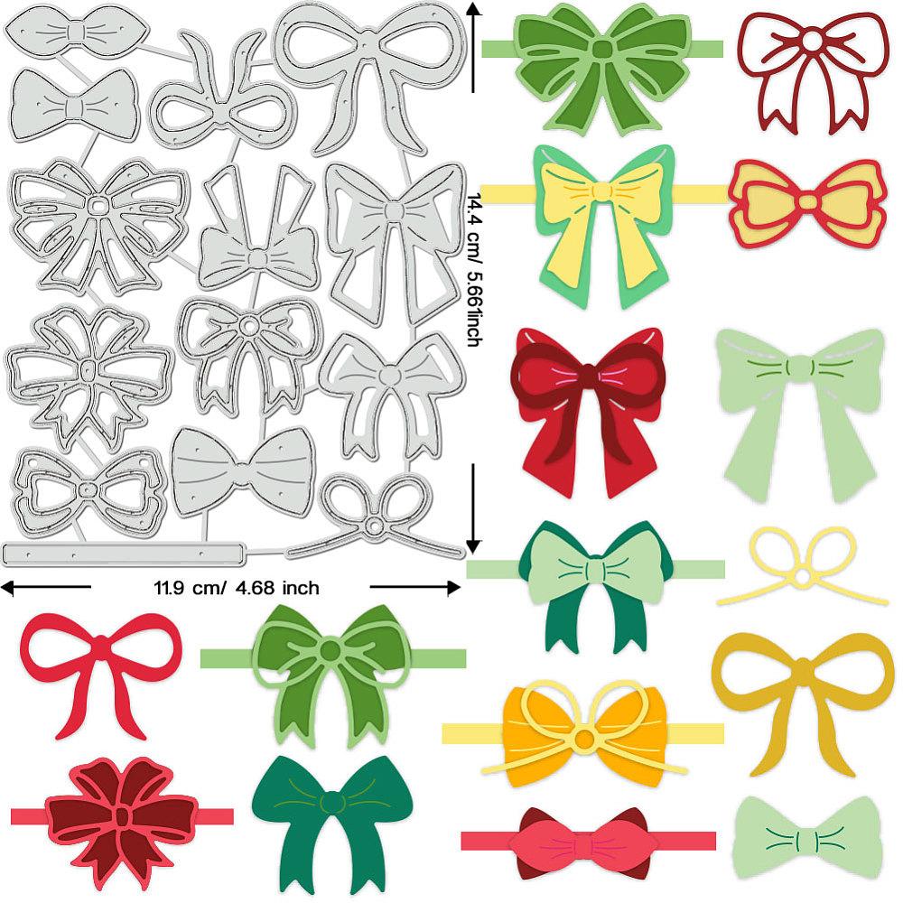 Bowknot Carbon Steel Cutting Dies Stencils for DIY Scrapbooking Photo Album Decorative Embossing Paper Card Greeting Card Mold 144x119x0.8mm