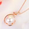 Ladies Elegant Star Zircon Pearl Pendant Necklaces