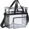 Unisex Transparent Travel Bag with Mesh Side Bag Portable Lightweight Hiking Trip Pack for Fitness Workout
