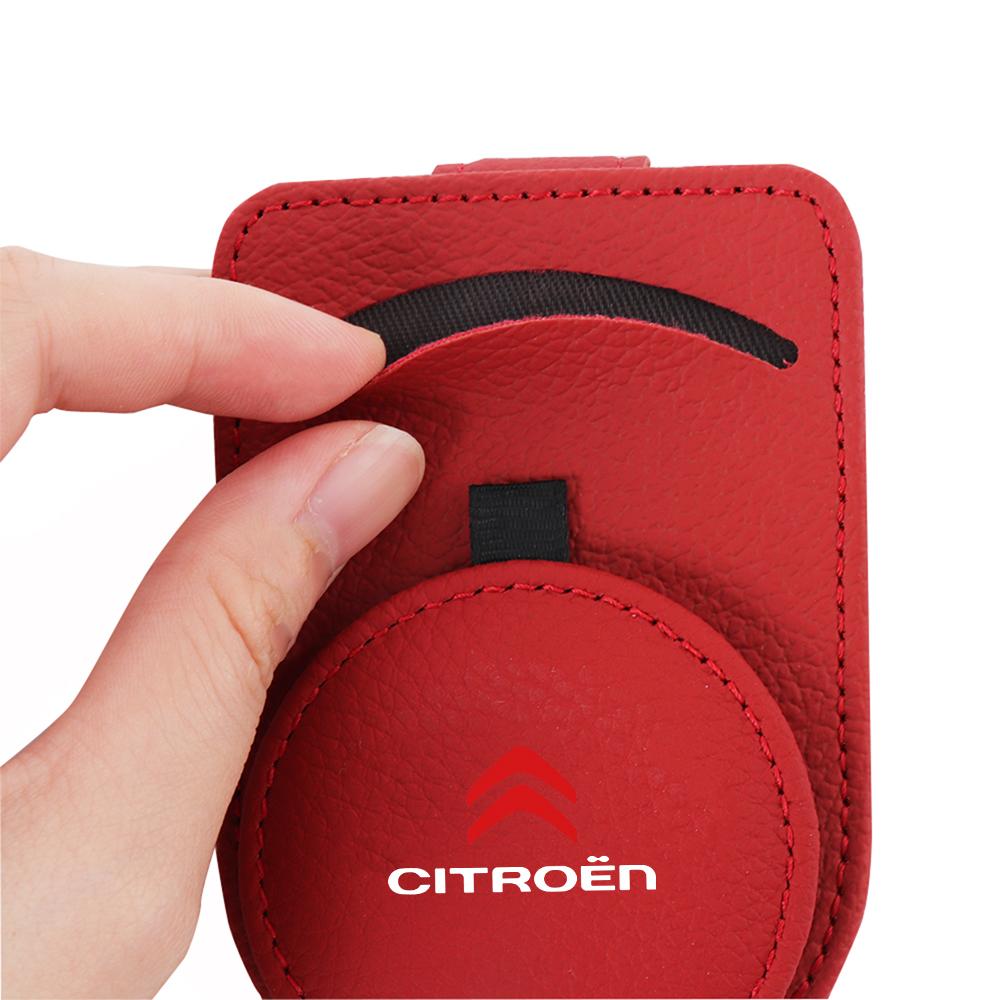 PU Leather Car Sun Visor Glasses Frame Sunglasses Clip Car Accessories For Citroen C1 C2 C3 C4 Grand Picasso C4L C5 C6 C8 Xsara aia256