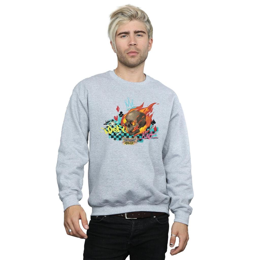 Disney Mens Wreck It Ralph Race Skull Sweatshirt