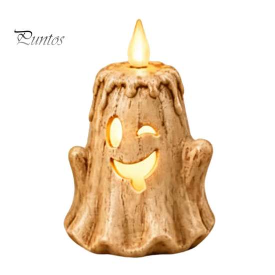 Decorative Figures for Living Room Halloween Ghost Candle Light Ornament, Resin Desktop Sculpture, Figurine Small Figurines Courtyard Decor
