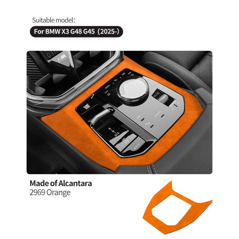 Para BMW X3 G45 (2025-) Panel de Adhesivo Decorativo de Almacenamiento para Consola Central de Coche M Performance Accesorios de Tuning Interior de Alcantara
