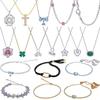 Original 925 Silver Four-Leaf Clover Butterfly Star Moon Heart Necklace Bracelet For Women Jewelry Valentine's Day Gift