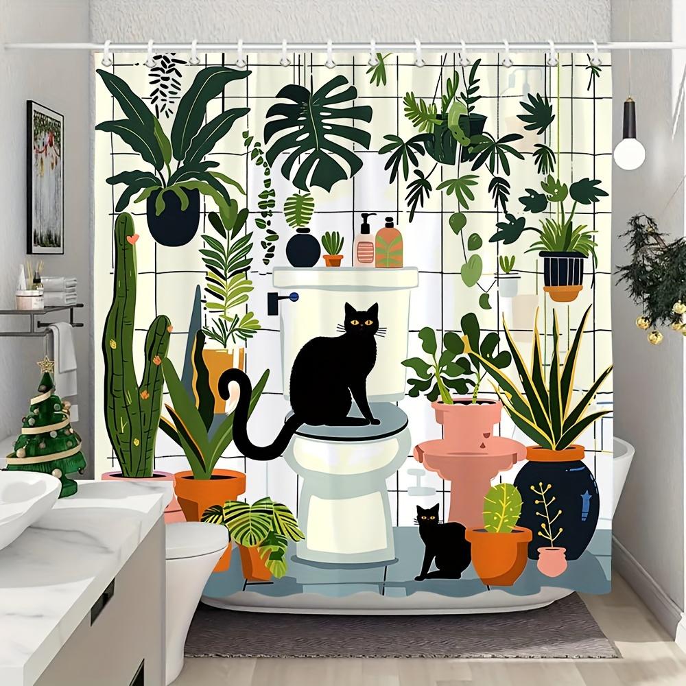 Elegant Modern Cactus Garden Waterproof Shower Curtain – Perfect for Adding a Fresh and Stylish Touch To Your Bathroom Decor