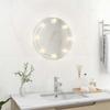 Vidaxl Round Glass Wall Mirror with LED Lights