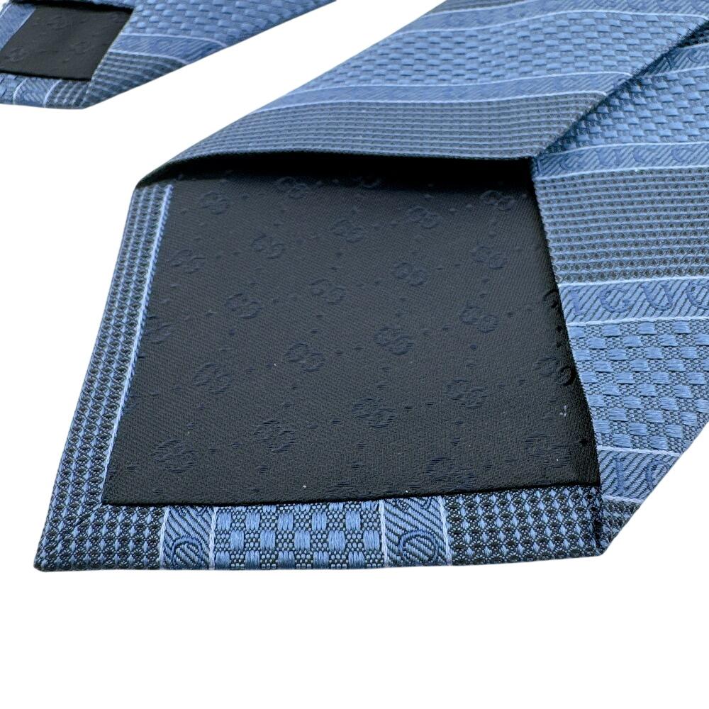 GUCCI GG pattern silk tie blue silk Used