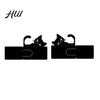 Rounded Corner Bookend 2Pcs Black Cat Bookends for Shelves, Cute Metal Book Holder Kids Room Desk, Heavy Duty Non-Slip Stopper Home Office Decor