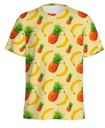 Tropical 3D Printed Pineapple T-Shirt Boys Summer Hawaiian Fruit Pattern T-Shirt Vacation Beach Short Sleeve