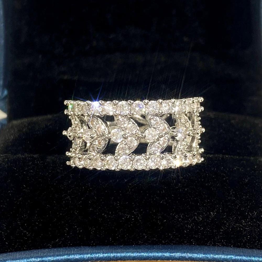 CAOSHI Trendy Brilliant Women Rings Wedding Party Fashion Copper Color Prong Setting Zirconia Zircon Engagement Accessories 6