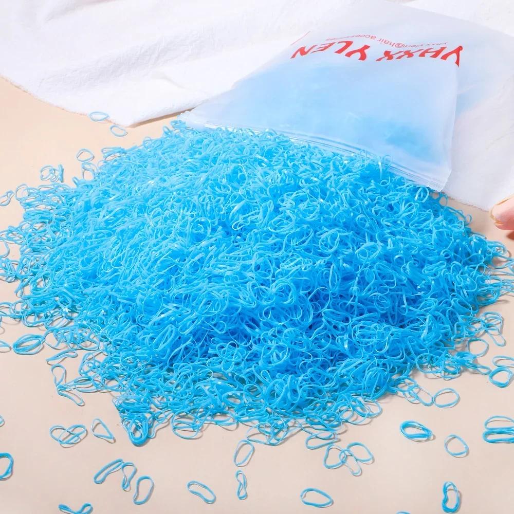 500/1000/2000 Stück Mädchen Schwarz Einweg Gummi Haargummis Stirnband Kinder Pferdeschwanzhalter Bänder Kinder Haarschmuck