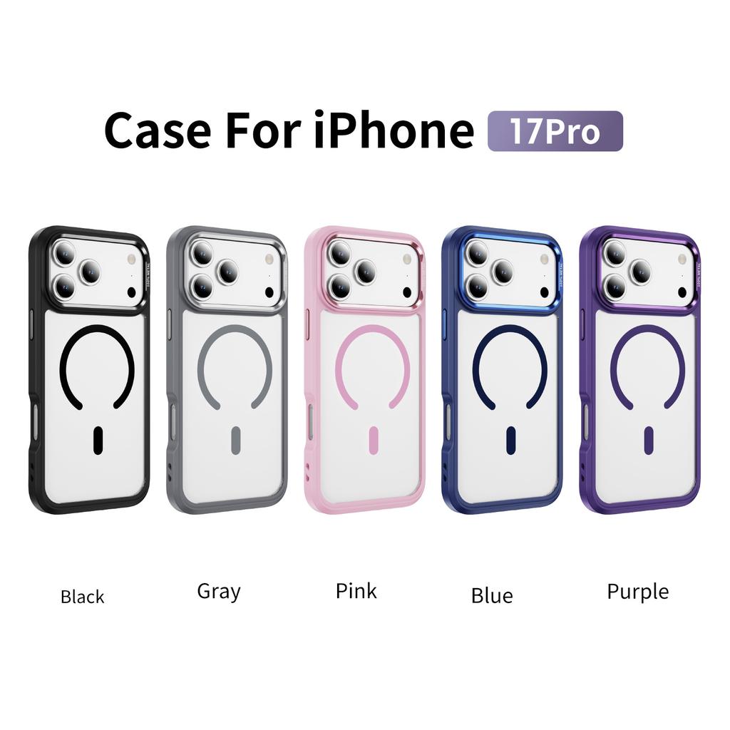 New Transparent Magnetic Phone Case 2.0mm PC Phone Protective Case for Apple 13pro for Apple 17 Phone Case