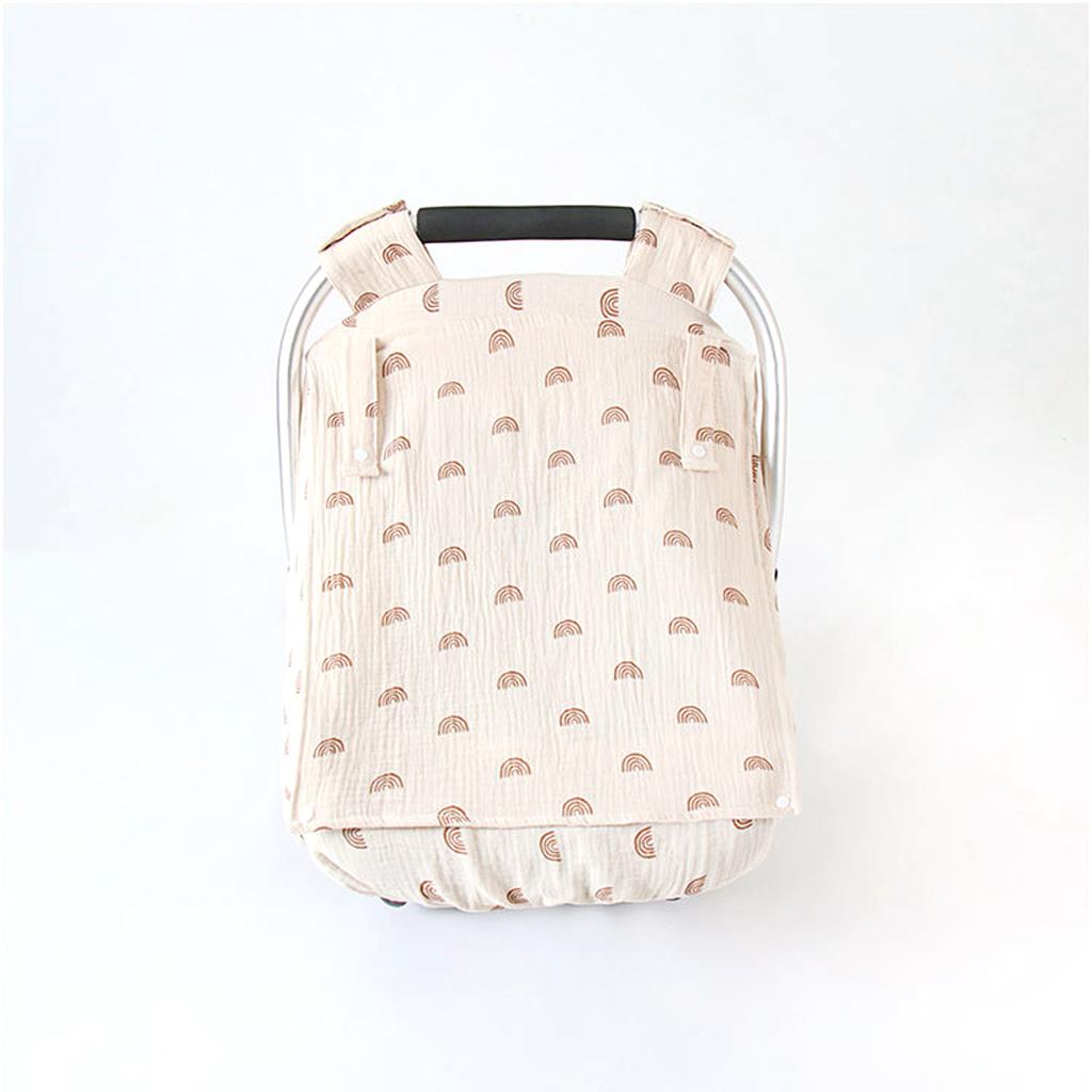 Infant Car Seat Canopy with Breathable Window Baby Strollers Cover for Boys and Girls Windproof Basket Sunshade