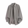 Men Solid Color Loose Casual Long Sleeve Button Up Shirt Outerwear